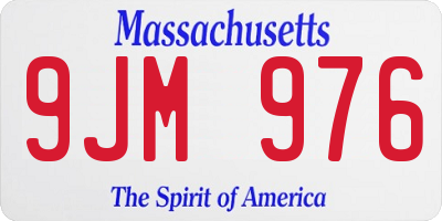 MA license plate 9JM976