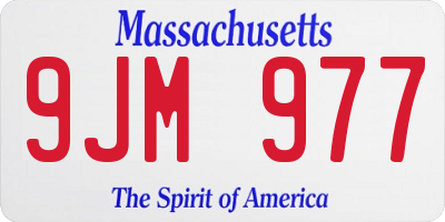 MA license plate 9JM977