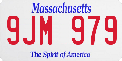 MA license plate 9JM979