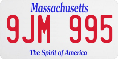 MA license plate 9JM995