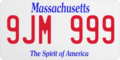 MA license plate 9JM999
