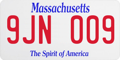 MA license plate 9JN009