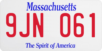 MA license plate 9JN061