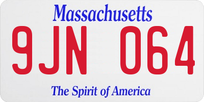 MA license plate 9JN064