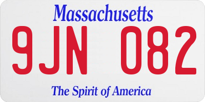 MA license plate 9JN082