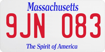 MA license plate 9JN083