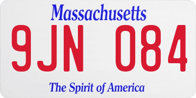 MA license plate 9JN084