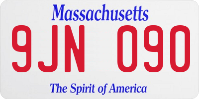 MA license plate 9JN090