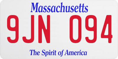 MA license plate 9JN094