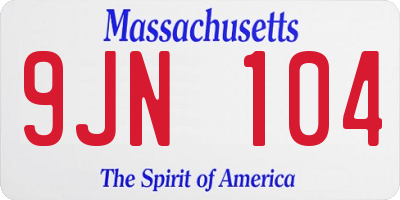 MA license plate 9JN104