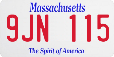 MA license plate 9JN115