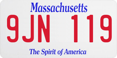 MA license plate 9JN119