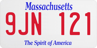 MA license plate 9JN121
