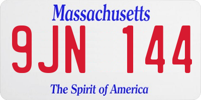 MA license plate 9JN144