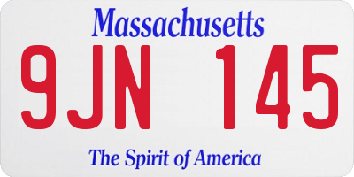 MA license plate 9JN145