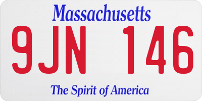 MA license plate 9JN146