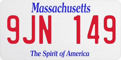 MA license plate 9JN149