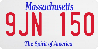 MA license plate 9JN150