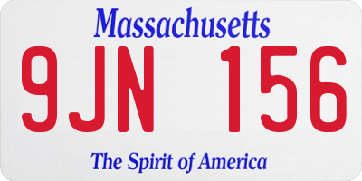 MA license plate 9JN156