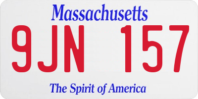 MA license plate 9JN157