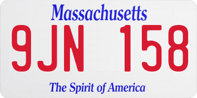 MA license plate 9JN158