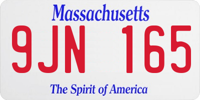 MA license plate 9JN165