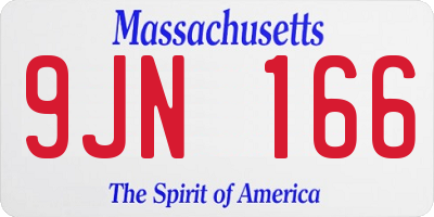 MA license plate 9JN166
