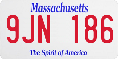 MA license plate 9JN186