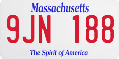 MA license plate 9JN188