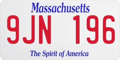 MA license plate 9JN196