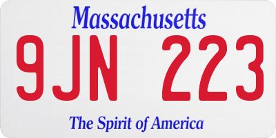MA license plate 9JN223