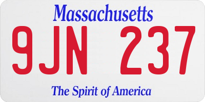 MA license plate 9JN237