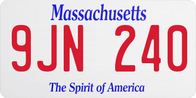 MA license plate 9JN240