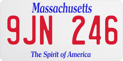 MA license plate 9JN246