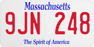 MA license plate 9JN248