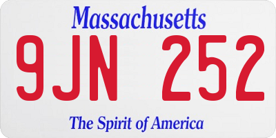 MA license plate 9JN252
