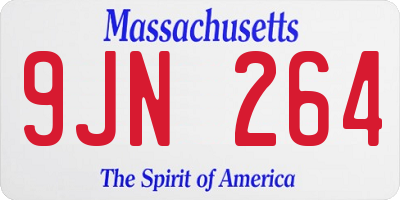 MA license plate 9JN264