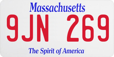 MA license plate 9JN269