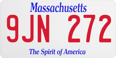 MA license plate 9JN272