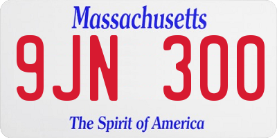 MA license plate 9JN300