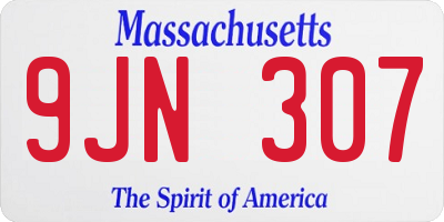 MA license plate 9JN307