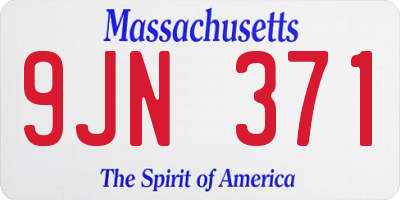 MA license plate 9JN371