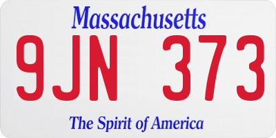 MA license plate 9JN373
