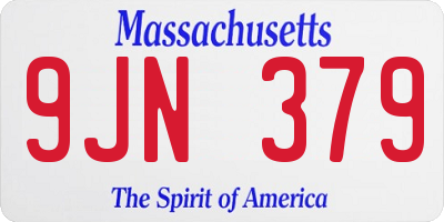 MA license plate 9JN379