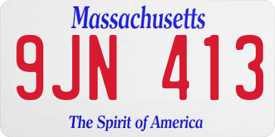 MA license plate 9JN413