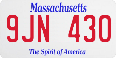 MA license plate 9JN430