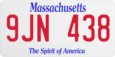 MA license plate 9JN438