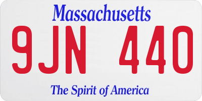 MA license plate 9JN440