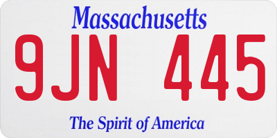 MA license plate 9JN445