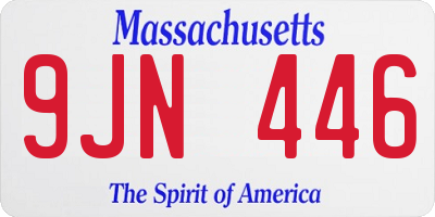 MA license plate 9JN446